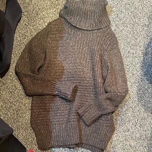 Vera Wang Grey Oversized Turtleneck Sweater